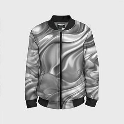 Бомбер детский Плавленное серебро, цвет: 3D-черный