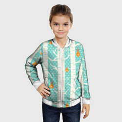 Бомбер детский Новогодние берёзки, цвет: 3D-белый — фото 2