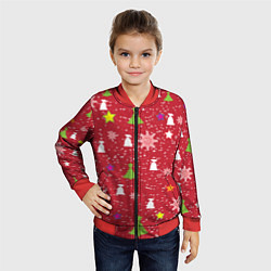 Бомбер детский Red new year, цвет: 3D-красный — фото 2