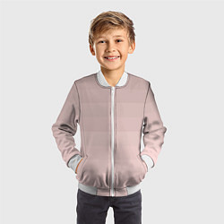 Бомбер детский Монохромный полосатый розовато-бежевый, цвет: 3D-белый — фото 2
