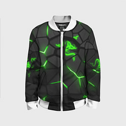 Бомбер детский Razer green neon, цвет: 3D-белый