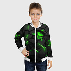 Бомбер детский Razer green neon, цвет: 3D-белый — фото 2