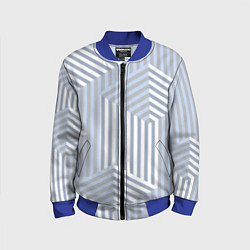 Бомбер детский Строгий геометрический узор, цвет: 3D-синий