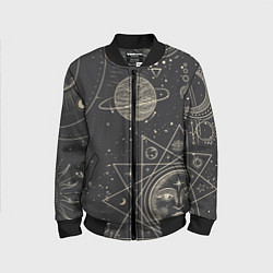 Бомбер детский Мистические узоры, цвет: 3D-черный