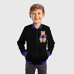 Бомбер детский Kimono cat, цвет: 3D-синий — фото 2