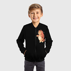 Бомбер детский Japanese cat, цвет: 3D-черный — фото 2