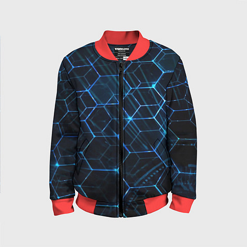 Детский бомбер Сетка из лучей / 3D-Красный – фото 1