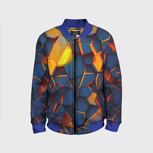 Детский бомбер Плитки со свечением / 3D-Синий – фото 1
