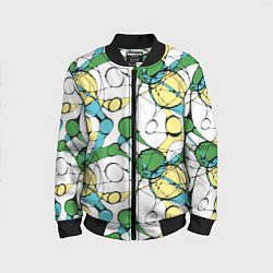 Бомбер детский Цветной нейрографический узор, цвет: 3D-черный