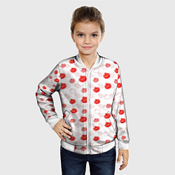 Бомбер детский Узор из сочных гранат, цвет: 3D-белый — фото 2