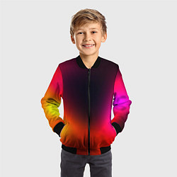Бомбер детский Абстрактная текстура, цвет: 3D-черный — фото 2