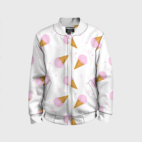 Детский бомбер Мороженое в жаркий день / 3D-Белый – фото 1