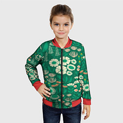 Бомбер детский Поле цветов, цвет: 3D-красный — фото 2