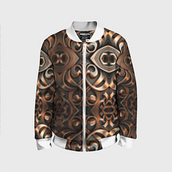 Бомбер детский Золотой узор - паттерн, цвет: 3D-белый