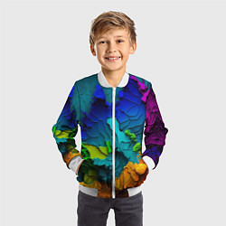 Бомбер детский Взрыв красок, цвет: 3D-белый — фото 2