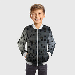 Бомбер детский Digital pixel black, цвет: 3D-белый — фото 2
