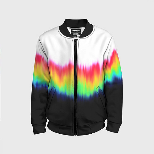 Детский бомбер Северное сияние - тай-дай / 3D-Черный – фото 1