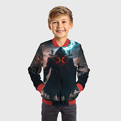 Бомбер детский Путь воина нейросеть, цвет: 3D-красный — фото 2