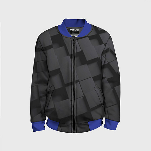 Детский бомбер Металлические плитки хром / 3D-Синий – фото 1