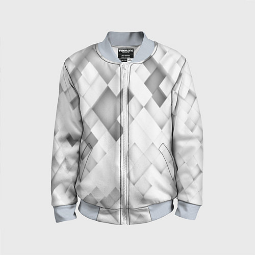Детский бомбер Серые кубы на белом / 3D-Серый – фото 1