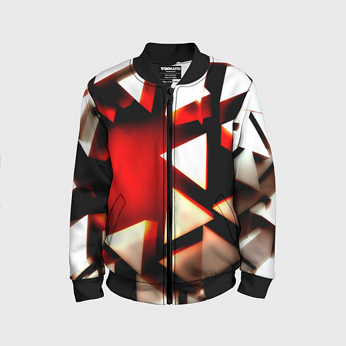 Детский бомбер Плиты треугольники / 3D-Черный – фото 1