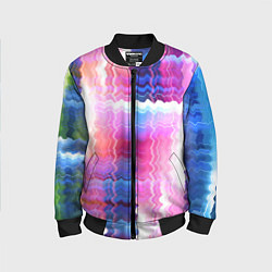 Бомбер детский Абстрактные линии сайфай, цвет: 3D-черный