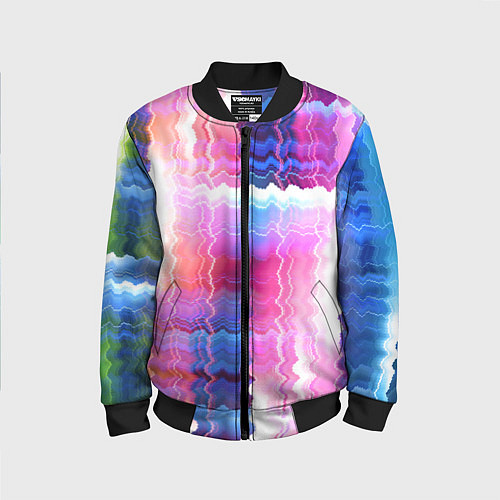 Детский бомбер Абстрактные линии сайфай / 3D-Черный – фото 1