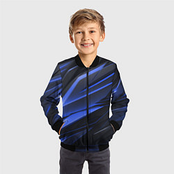 Бомбер детский Абстракия плит, цвет: 3D-черный — фото 2