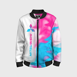 Бомбер детский Mitsubishi neon gradient style: по-вертикали, цвет: 3D-черный