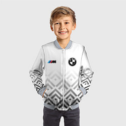 Бомбер детский BMW m power - белый, цвет: 3D-серый — фото 2
