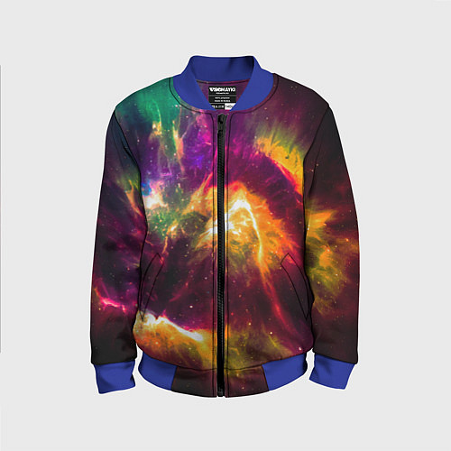 Детский бомбер Небула в космосе разноцветная - нейронная сеть / 3D-Синий – фото 1