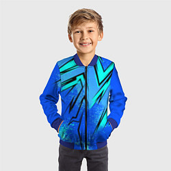 Бомбер детский Sport uniform - синие брызки, цвет: 3D-синий — фото 2