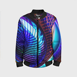 Бомбер детский Неоновый водоворот, цвет: 3D-черный