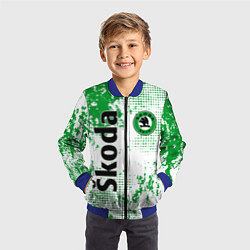 Бомбер детский Skoda auto logo, цвет: 3D-синий — фото 2