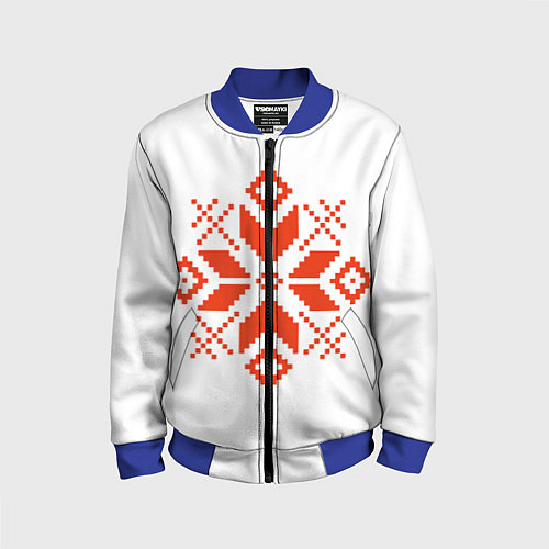 Детский бомбер Удмуртский узор / 3D-Синий – фото 1