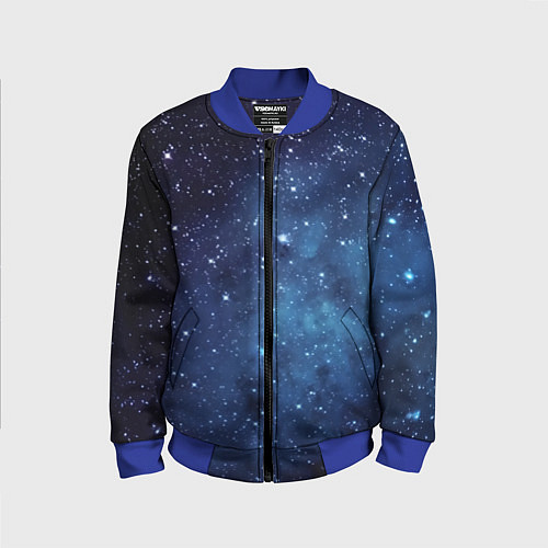 Детский бомбер Звездное небо - нейросеть / 3D-Синий – фото 1