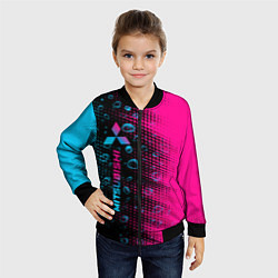 Бомбер детский Mitsubishi - neon gradient: по-вертикали, цвет: 3D-черный — фото 2