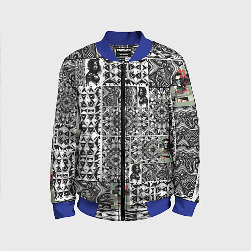 Детский бомбер Орнамент древних цивилизаций / 3D-Синий – фото 1