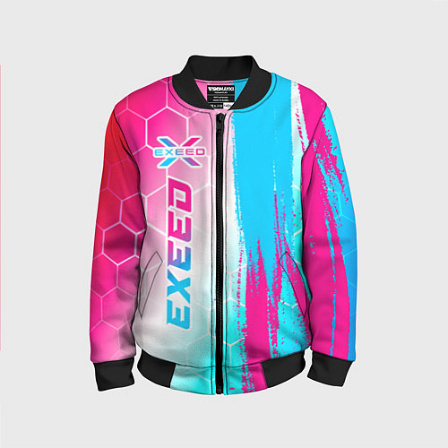 Детский бомбер Exeed neon gradient style: по-вертикали / 3D-Черный – фото 1