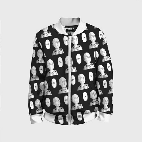 Детский бомбер Saitama - ok pattern / 3D-Белый – фото 1
