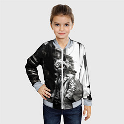 Бомбер детский Кибернетический кицунэ, цвет: 3D-серый — фото 2