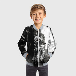 Бомбер детский Кибернетический кицунэ, цвет: 3D-серый — фото 2