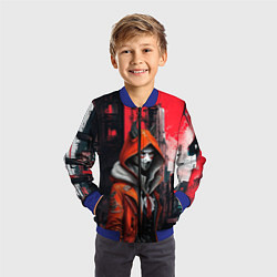 Бомбер детский Кибернетический демон они, цвет: 3D-синий — фото 2