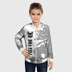 Бомбер детский Free Fire glitch на светлом фоне: по-вертикали, цвет: 3D-белый — фото 2