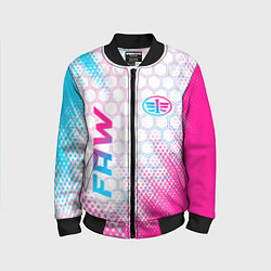 Детский бомбер FAW neon gradient style: надпись, символ