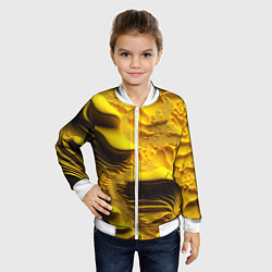 Бомбер детский Желтая объемная текстура, цвет: 3D-белый — фото 2