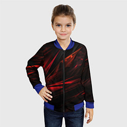 Бомбер детский Black red background, цвет: 3D-синий — фото 2