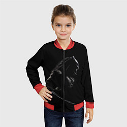 Бомбер детский Хищник на черном фоне, цвет: 3D-красный — фото 2