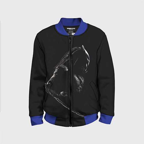 Детский бомбер Хищник на черном фоне / 3D-Синий – фото 1