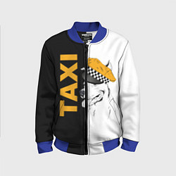 Бомбер детский Собака в кепке таксиста, цвет: 3D-синий